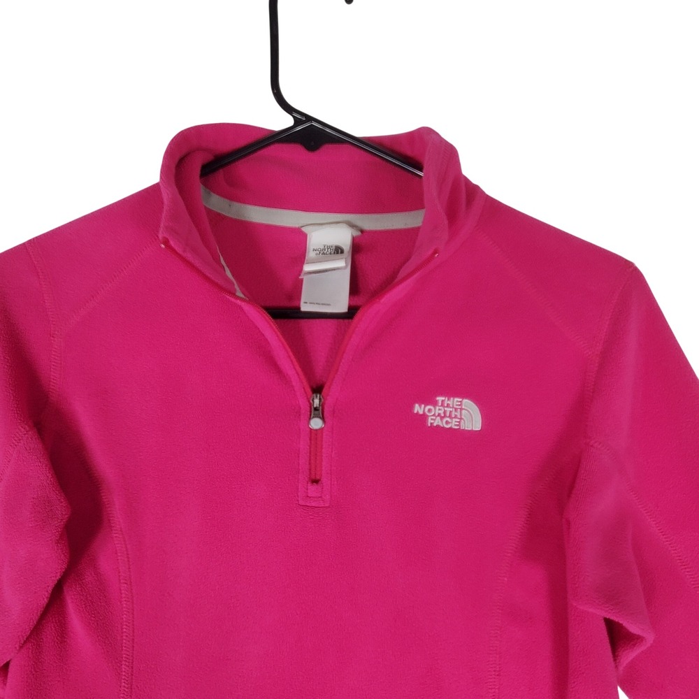 The North Face Womens TKA 100 Pink Quarter Zip Fleece Pullover XS